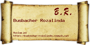 Busbacher Rozalinda névjegykártya